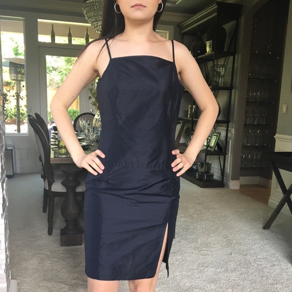 Magasconi Dresses & Skirts - Mag navy silk dress